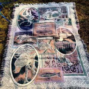 Fantastic wildlife themed throw fishing and hunting heavy cotton